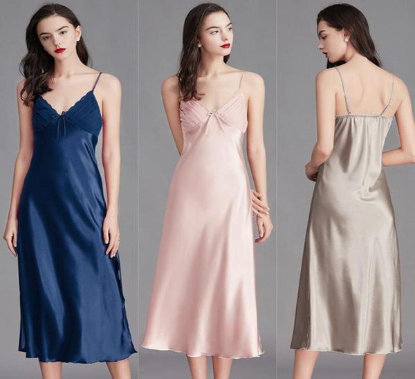 

women039s sleepwear women long nightwear satin plus size nightdress black lingerie night wear dress gown home clothes2496829, Black;red