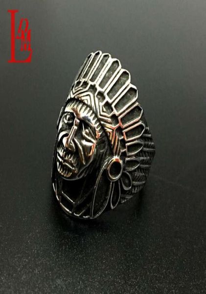 

couple exaggerated ring indian head blackening stainless steel direct marketing54259566427134, Silver