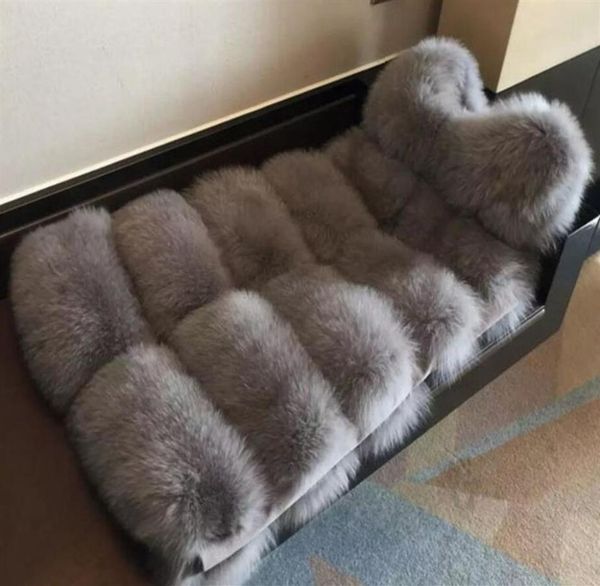 

winter warm fashion brand women faux fur vest faux fur coat fox fur vest colete feminino plus size s4xl24764203346, Black