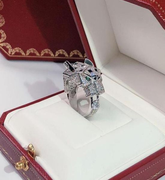 

leopard ring brand classic fashion party jewelry for women ball banquet panther luxurious full drilling men039s rings sell well4533312, Silver
