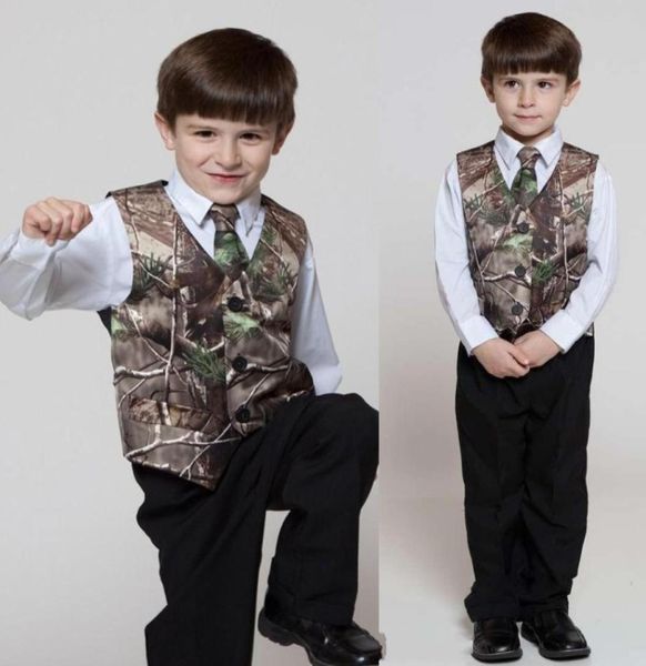 

real tree camo boy039s formal wear vests with ties camouflage groom boy vest satin custom formal wedding vests camouflage5377428, Black