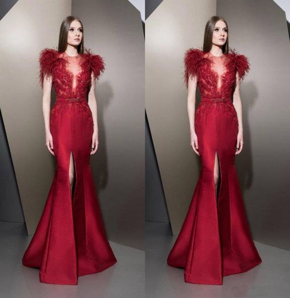 

ziad nakad evening dresses red long prom gowns robe de mariee cocktail party dress plus size3894903, Black;red