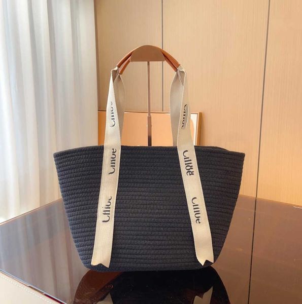 

handbags straw bag designer straw woven channel handheld women's denim cosmetic box advanced french one shoulder chain european and ame