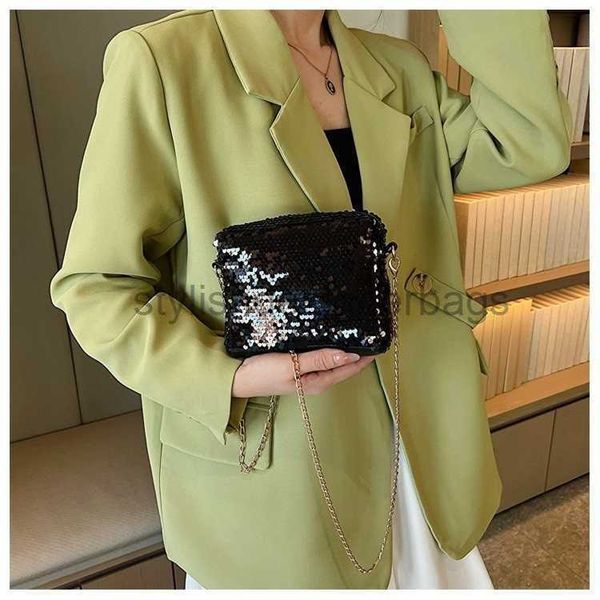 

cross body mini small bag for women 2023 new trendy korean version versatile crossbody bag chain shoulder bag sequin small square bagstylish