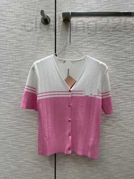 

women's knits & tees designer 2023 spring/summer new fashion style letter jacquard decoration knitted v-neck cardigan o23k, White