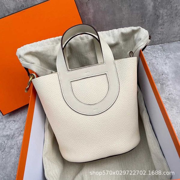 

luxury h ermes vegetable basket tote bags 2023 new bucket bag tc layer cowhide pig nose vegetable basket genuine leather womens with real lo