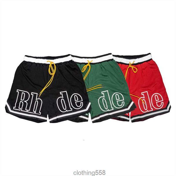 

designer men rh limited rhude shorts summer swim short knee length hip hop high street sports training beach pants mens elastics-xl, White;black
