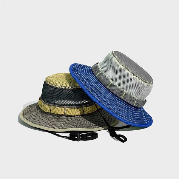 

wide brim hats bucket hats 2023 mesh bucket hats designer luxury men women fishing chapeaux petten voor mannen fisherman caps hkd230810, Blue;gray