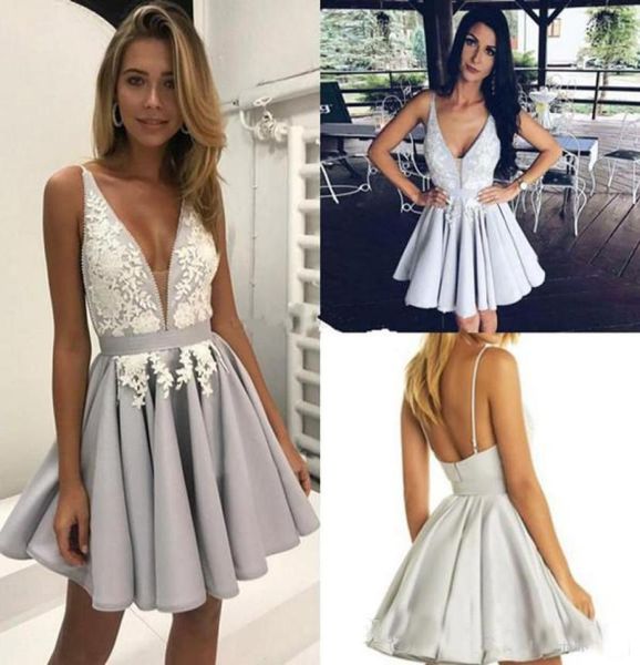 

short homecoming dresses 2019 a line v neck applique cocktail party dress short prom gown mini skirt63891961029484, Blue;pink