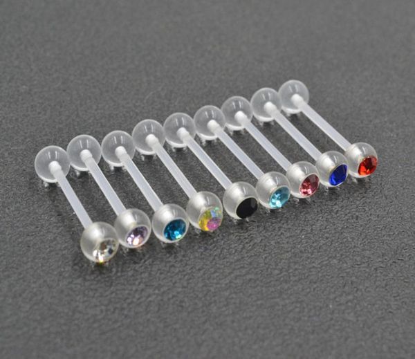 

new fashion acrylic transparent tongue ring barbell bar pregnant women navel ring femme body piercing jewelry2364606, Silver
