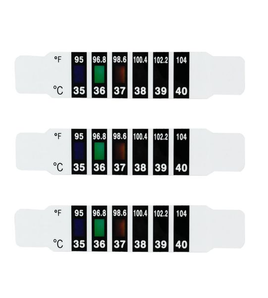 

200 pcs flexible reusable infant fever check strip body child kids toddler forehead change color temperature test strip2727616