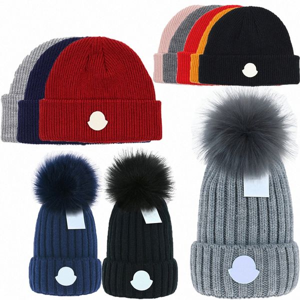 

beanies designer winter luxury knitted women mens woolen hat warm femme fur pom beanies hats female bonnet capsij5g#, Blue;gray