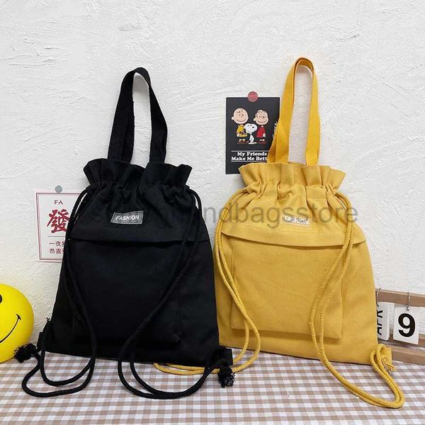 

backpack style 2023 new bundle mouth canvas bag large capacity student study bag easy travel small backpackstylishhandbagsstore