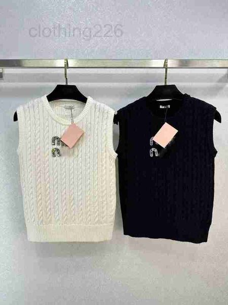 

women's tanks & camis designer 2023 early autumn new letter beaded fashion versatile slim sleeveless suspended tank h48z, White