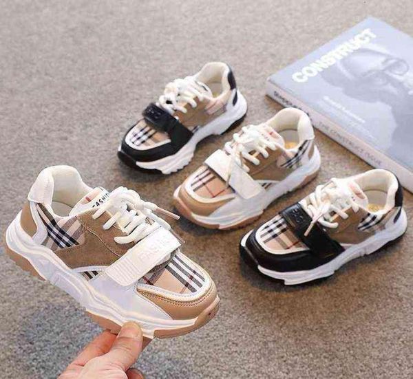 

children039s sports shoes dad shoes autumn and winter new 2022 boys039 and girls039 korean fashion color matching lattice2894988, Black;red