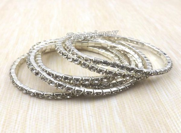 

fashion transparent fullyjewelled bracelets single row crystal bracelets 100pcslot for gift whole1386999, Golden;silver