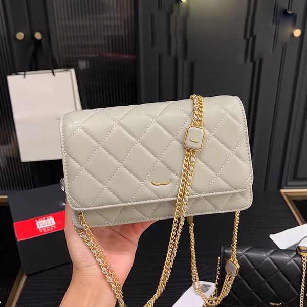 

double chain with enameled badges decoration women designer woc flap bag gold metal hardware lady crossbody shoulder handbag card holder pur