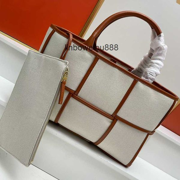 

aa quality a arco tote bag shoulder bags canvas leather pc lady woman shopping holiday travel handbag large capacity luxury fashion brownish