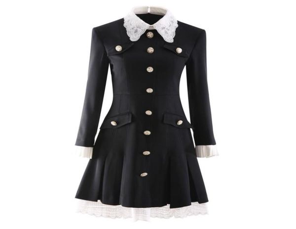 

highquality lace stitching hitcolor office lady suits dress05038543, Black