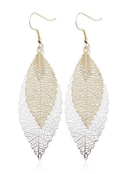

vintage leaves drop earrings luxury boho bohemian leaf dangle earrings hollow out earrings for women new fashion jewelry gb4321091836, Silver