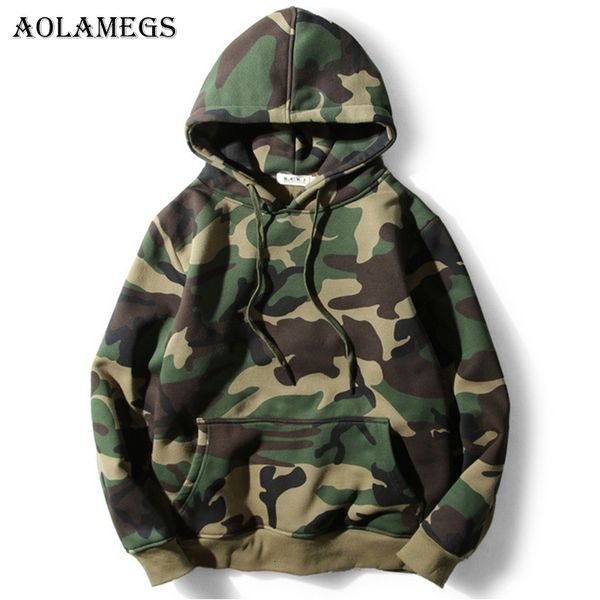 

mens hoodies sweatshirts aolamegs men army green camouflage hood camo fleece pullover fashion hip hop streetwear casual hoodie autumn winter, Black