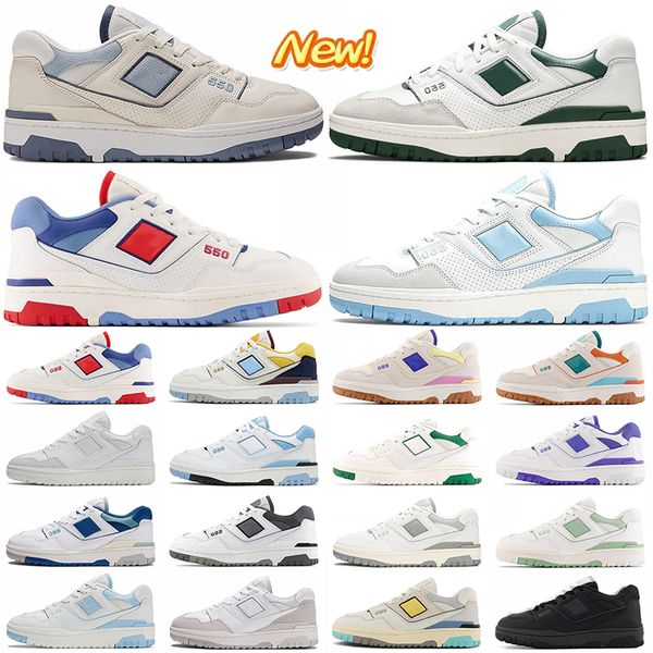 

new 550 men women designer casual shoes 550s white green unc grey panda shadow vintage indigo silver birch mens womens trainers outdoor spor, Black