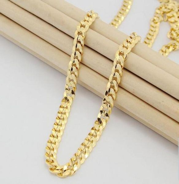 

fine 20inches 20g 24k solid yellow gold filledplated chains mens link necklace chain never fade7552864, Silver