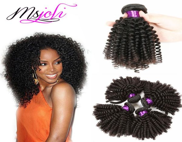 

malaysian human kinky curly hair weave unprocessed virgin hair extensions 3pcslot queen hair double weft natural color from ms jo1689624, Black