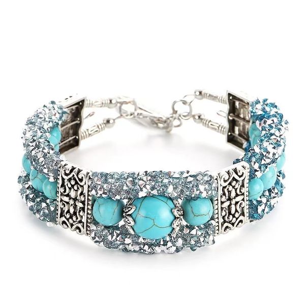 

diamond turquoise bracelet fashion bracelet luxury jewerly designer for woman 18k rose plated silver shell women gold chain men fashion jewe, Black