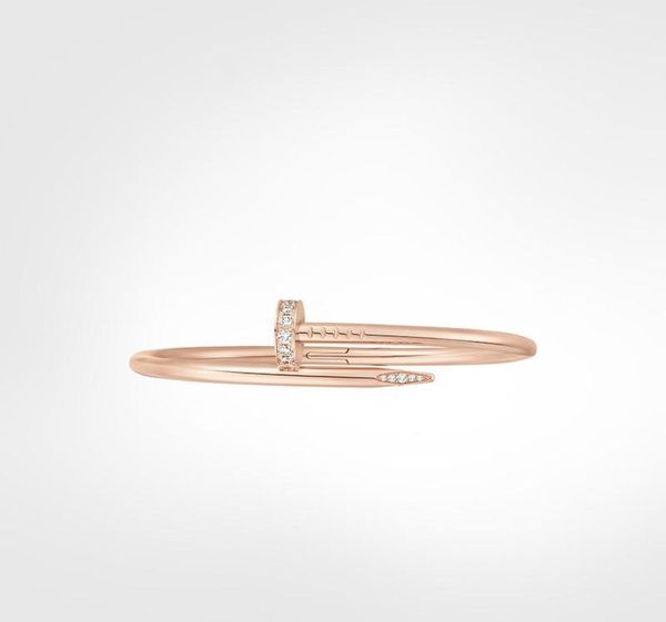 

nail cuff bracelets luxury jewelry for women man fashion bangle titanium steel alloy goldplated craft never fade no box2615176, White