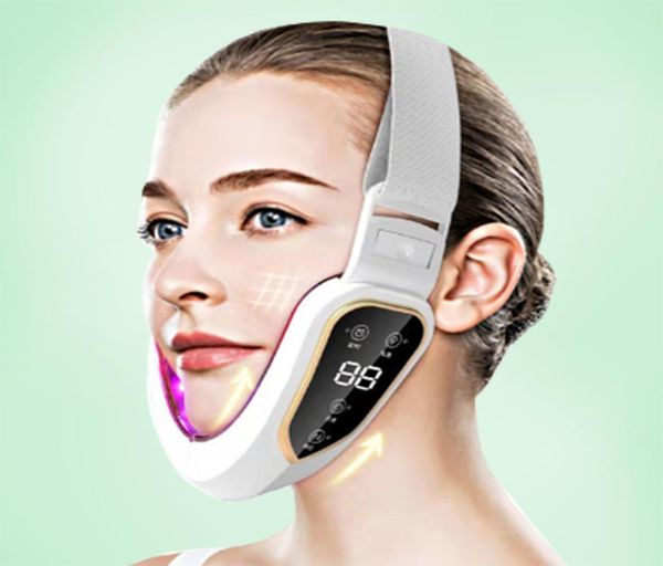 

facial lifting massage device led pon therapy facial slimming vibration massager double chin vshaped cheek lift face3133526