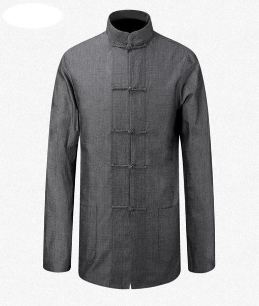 

new male cotton shirt jackets traditional chinese men coat clothing kung fu tai chi uniform autumn spring long sleeve jacket for m5747749, Black;brown