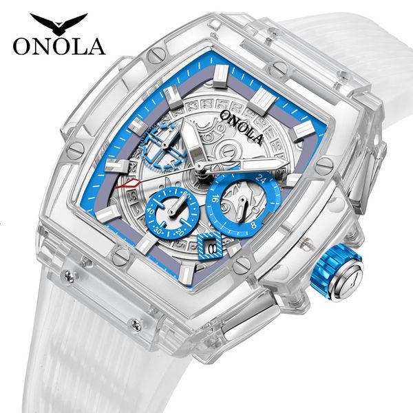 

wristwatches faion watch men and women brand onola luxury transparent plastic waterproof quartz silicone watches relojes para hombre 230809, Slivery;brown