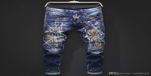 

men039s 2020 luxury designer jeans tight classic diesel car square jeans rock renaissance men039s jeans rock revival biker d3472886, Blue