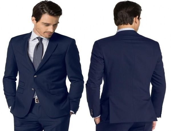 

fashion good quality color navy business formal notched lapel tuxedos with two buttons side vent evening party clothing set jacke2747279, Black;gray