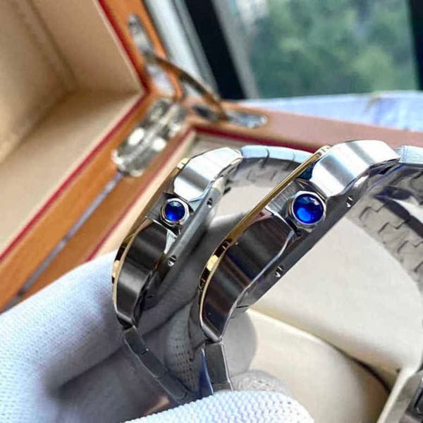 

designer men santons watch automatic movement watches fvvt mechanical montre cater luxe prx uhr with box perfect gift, Slivery;golden