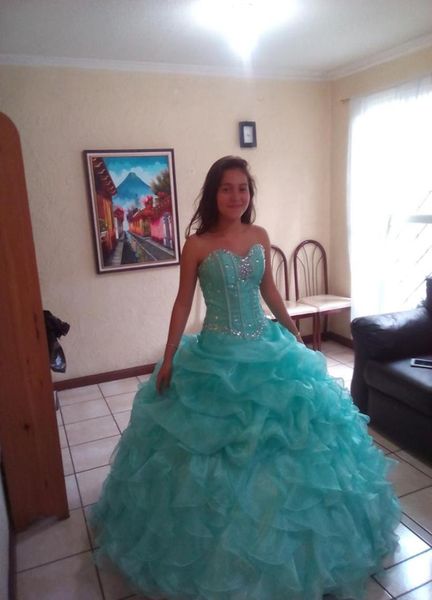 

2018 new elegant ball gowns mint blue quinceanera dresses with beads crystals lace up sweet 16 dresses 15 year prom gowns stock qs3814576, Blue;red