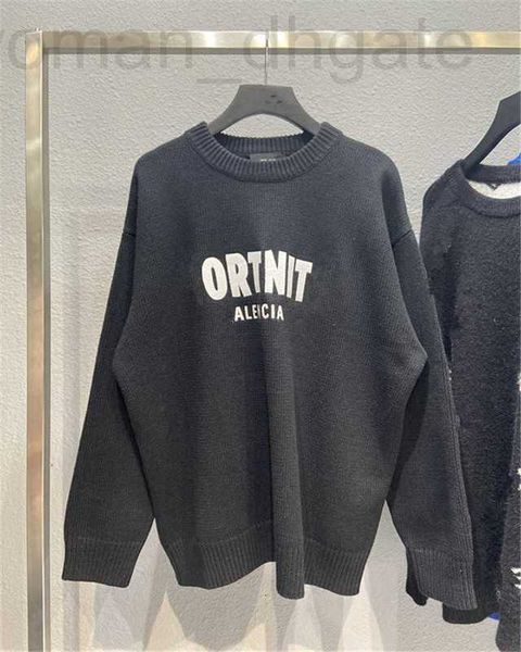 

men's sweaters designer autumn and winter 21 new fortress embroidery letter printing couple round neck thick wool sweater paris men wom, White;black