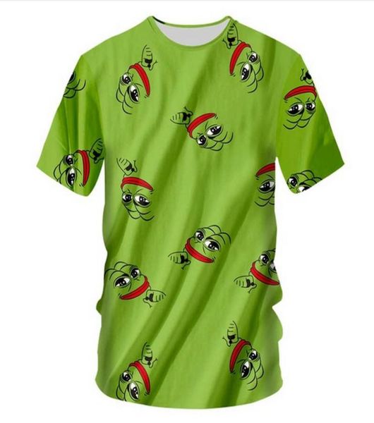 

brand pepe the frog t shirt men summer cool green cartoon tee shirt harajuku fashion 3d tshirt plus size1474604, White;black