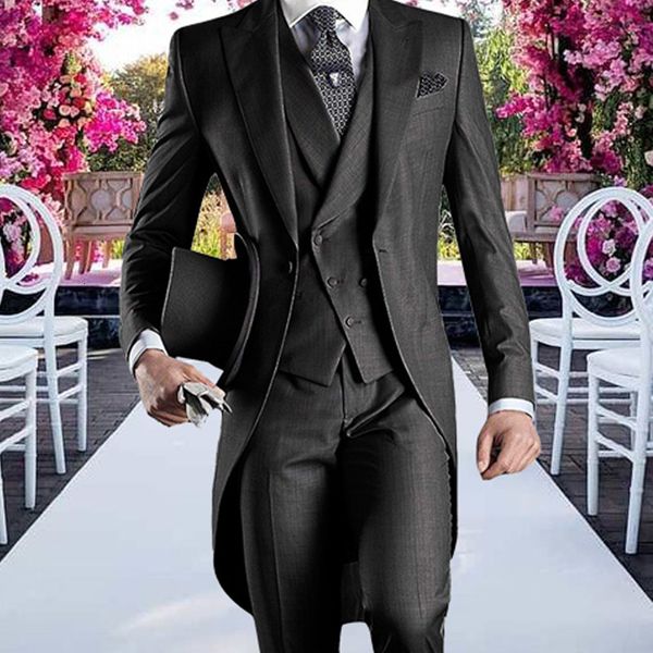 

men's suits blazers 3 pieces wedding groomsmen classic solid balzer business formal notch lapel tuxedos blazer shirt jacket vest pants, White;black