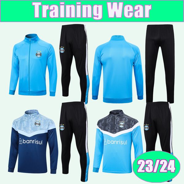 

23 24 gremio training wear kit suit soccer jerseys pepe suarez ferreira fabio geromel kannemann vina villasanti reinaldo football shirts uni, Black