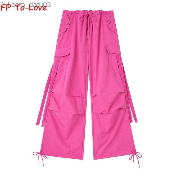 

women's pants capris y2k pocket cargo pants women's loose trousers wide leg pink belt campus pb za women's yellow red grey bl, Black;white