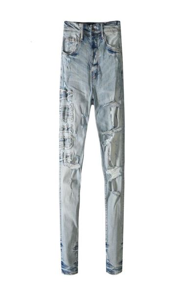 

jeans men039s embroidered matted european and american street fashion hip hop2056603, Blue