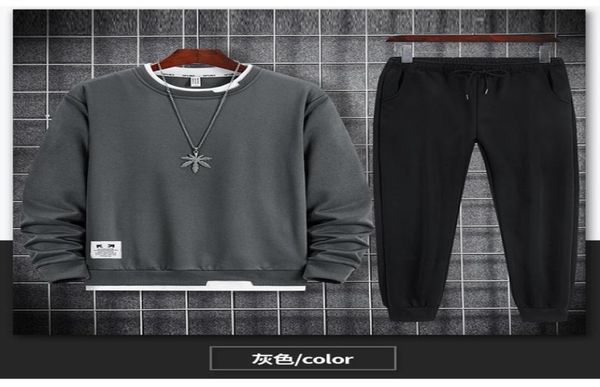 

men tracksuits spring casual outwear sweatshirts sweartpants two piece set male breathable sweat suits2259707, Gray