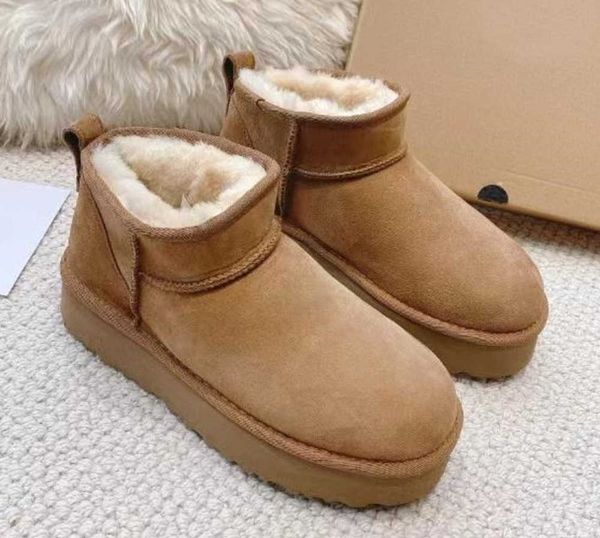 

australia thickened bottom classic warm boots womens mini half snow boot usa gs 585401 winter full fur fluffy furry satin ankle bootss reind, Black