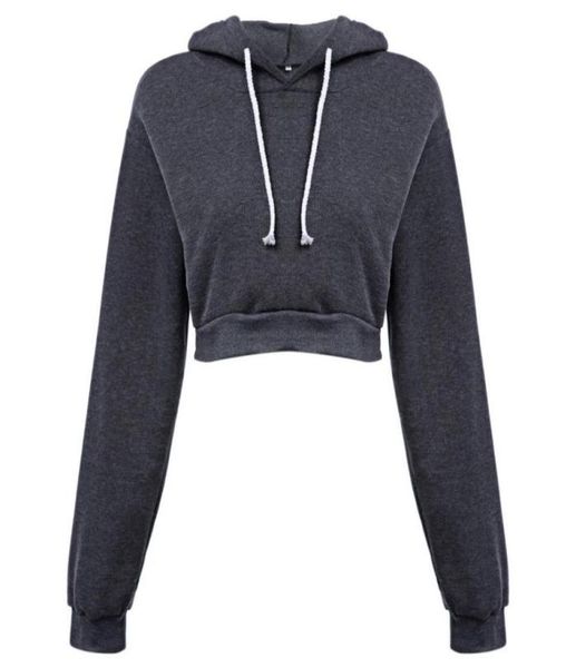 

fashionwomen hoodies sweatshirts cotton solid crop hoodie long sleeve female jumper hooded pullover coat casual sudaderas mu2279312, Black
