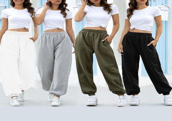 

womens joggers sweatpants pants women 2020 spring new elastic high waist ladies trousers loose casual beam feet pants femme1734595, Black;white