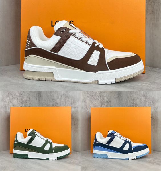 

luxury trainer shoes designers skate sneaker diamond genuine leather fashion black blue white red beige men women sports sneakers with origi