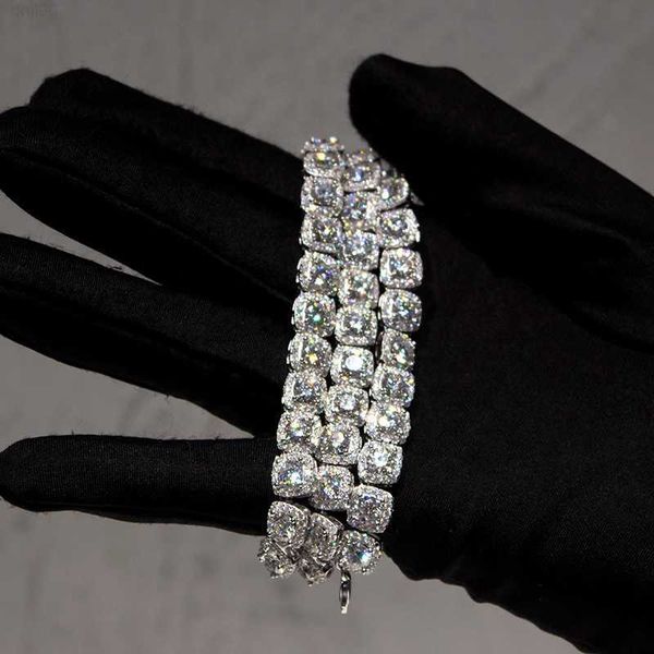 

sale hip hop cluster tennis chain necklace sterling silver moissanite diamond necklace