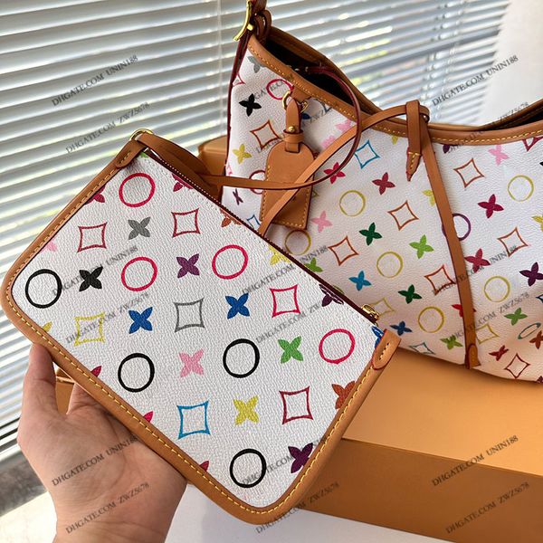 

23ss womens luxurys designers totes bag handbags colorful flower shouder crossbody women handbag pouch purse original metal 29cm